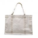 Canvas tote bag with 3 gussets and stitched handles