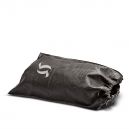 Heat sealed non woven shoebag with drawstring sliding from 1 side